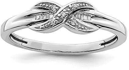 Baguette-Ring Sterling-Silber 925 Diamant 6 Größen (0,05 Karat)