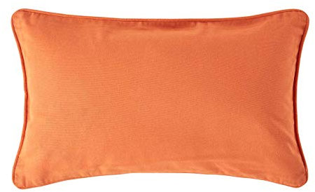 Homescapes Terracotta-farbene Kissenhülle 30 x 50 cm, Deko-Kissenbezug mit Reißverschluss aus 100% Baumwolle, unifarbener Zierkissenbezug für Dekokissen und Sofakissen, terrcaotta-orange