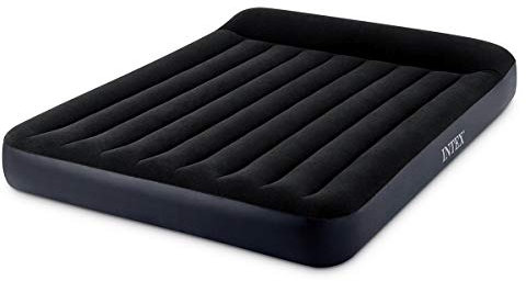 Intex 64143 Luftmatratze für Doppelbett Dura Beam Pillow Rest mit Faser-Tech-Technologie, ohne elektrische Pumpe, 152 x 203 x 25 cm, Schwarz, California King