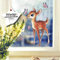Wandtattoo Loft Fenstersticker Fensterbild Reh stehend mit Schmetterlingen wiederverwendbar A4