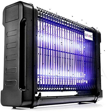 Duronic FK8420 Insektenvernichter | 20 W UV-Lampe | Elektrische Insektenfalle | Mit Auffangschale | Stehende oder hängende Fliegenfalle für Innen | Mückenlampe für chemiefreie Schädlingsbekämpfung