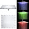 Pommeau de Douche Carré en Acier Inoxydable LED Douche à Pluie Chromé 12 Pouces, Pluie Tête de Douche (12 Pouces, multicolore)