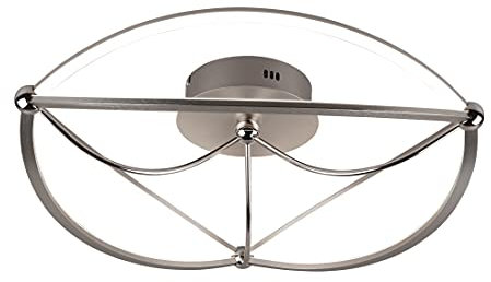 Trio Leuchten LED Deckenleuchte Charivari 621290107, Metall Nickel matt, inkl. 42 Watt LED, Switch Dimmer