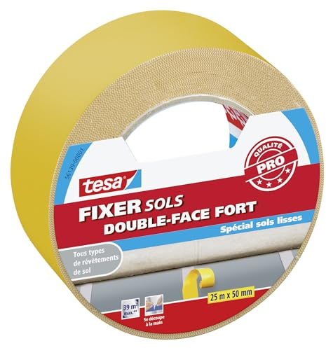 Doppelseitiges Klebeband für glatte Böden, 25 m x 50 mm