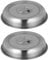 Lurrose 2pcs Stainless Steel Pot Dome Round Stainless Steel Plate Cover Metal Food Covers Cheese Melting Dome for Flat Top Griddle Grill Indoor Outdoor Silver