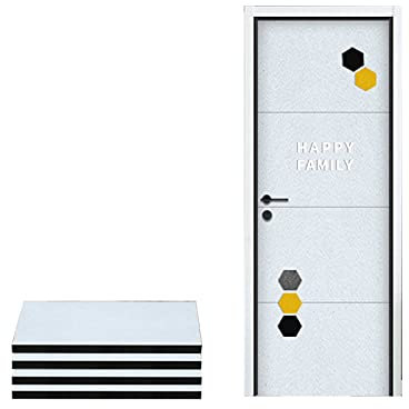 Paquet de 4 panneaux de feutre acoustique,100 * 50cm auto-adhésif Mur de coton d'isolation phonique,Autocollants de porte insonorisés décoration de porte à la maison silencieux de (Color:blanc)