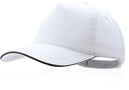 Makito Baseball-Cap Padel Golf, 5 Panel, 100 % gekämmte Baumwolle, verstellbarer Klettverschluss, Unisex, weiß, 56 cm