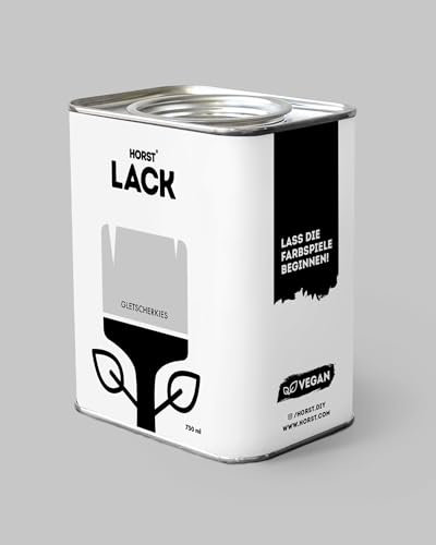 Horst Lack Gletscherkies matt 0,75L - Wetterfester Möbel-Lack für Holz, Metall & Kunststoff - Hohe Deckkraft - Geruchsneutral- Spritz- & Tropffrei - Vegan - Grau