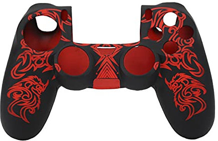 Cover in Silicone per Controller, Cover Morbida in Silicone per Skin Grip, Set di Custodie Protettive per Controller Playstation4(black+red)