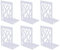 3 Paires Bookends, Serre-Livre en Métal pour Livres Cale Livre et CDs Anti-Dérapant pour Bureau, Ecole et Maison, Séparateurs de Livres, CD, Porte-Dossier (Blanc)