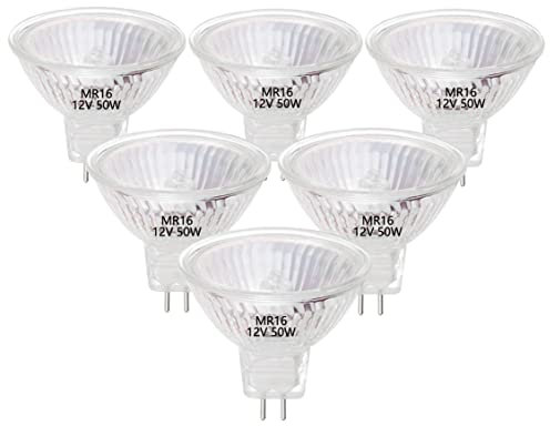 Bombillas halógenas MR16, 50 W, 12 V, foco halógeno MR16 GU5.3, blanco cálido, paquete de 6