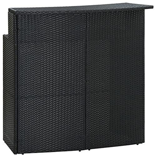 homiuse Mesa de jardín de 120 x 55 x 110 cm, para balcón, mesa alta para exteriores, mesa pequeña, mesa alta de bistró, mesa de bar, isla de cocina, muebles de cocina, muebles de balcón, poliratán,