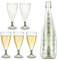 5 Stück Stapelbare Champagnergläser Set, Wiederverwendbar Weingläser-Set, Tragbare Sektglas mit abnehmbarem Boden, Champagnergläser Kunststoff, für Picknicks, Hochzeiten, Partys (grün)