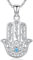 Collier Main de Fatma Argent Sterling 925, Pendentif Main de Fatma Argent pour Femme, Main de Hamsa Pendentif, Bijoux Main de Fatma Cadeaux pour Femme