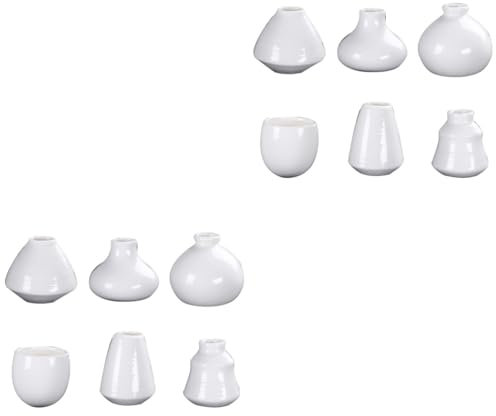 GANAZONO 12 STK Kleiner Pflanzer Kühlschrankvase Aufkleber Blumenvase-kühlschrankmagnet Magnetische Vase Kunstpflanzenbehälter Wasserpflanzenhalter Wandvase Porzellanvase Weiß Luft Kind