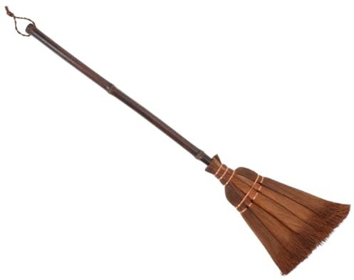 Homoyoyo Asian Straw Broom Small Natural Whisk Broom Vietnamese Soft Flower Grass Broom Kids Sweeping Cleaning Broom for Home Kitchen Dust Hair Broomstick 59-15CM