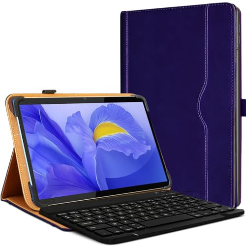 KARYLAX - Funda protectora para tablet Archos T101 HD Plus (10,1 pulgadas), color morado y teclado AZERTY Bluetooth, funda para tablet Archos T101 HD Plus