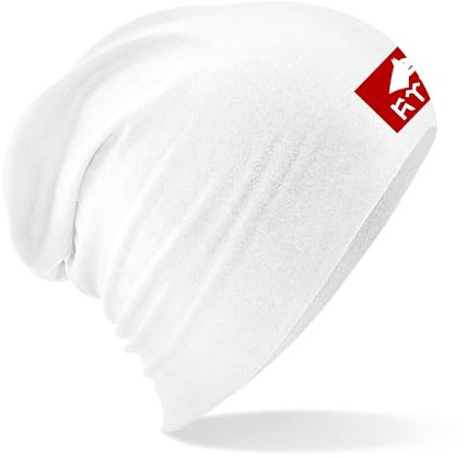 Beanie Mütze mit Göktürk Flagge Türk Fahne Bozkurt Ayyildiz Türkiye für Herren Damen und Kinder (DE/NL/SE/PL, Alphanumerisch, Einheitsgröße, Weiß)