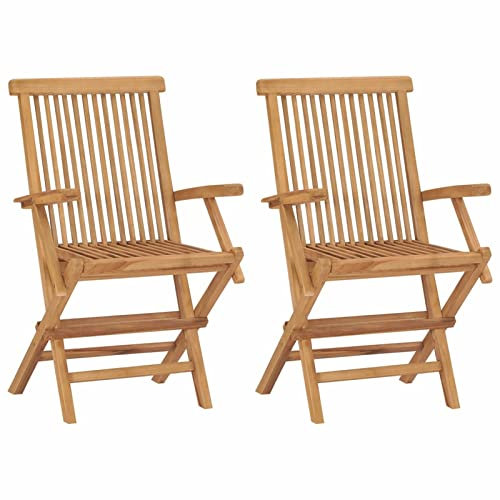 GuyAna Gartenstühle 2 STK. Klappbar Massivholz Teak Balkonstuhl TerrassenstüHle StüHle FüR DraußEn