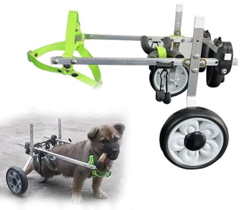 BLUEZY Hundewagen Hund Rollstuhl für Behinderte/ältere/Verletzten Hunde, Einstellbare Gehhilfe Hundegehilfe Hunderollstuhl, für Hinterbein/Hintere Füße Hund Katze Kaninchen XXSmall