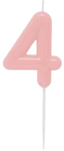 Rico Design Kerze: Zahl 4, Rosa, Unscented