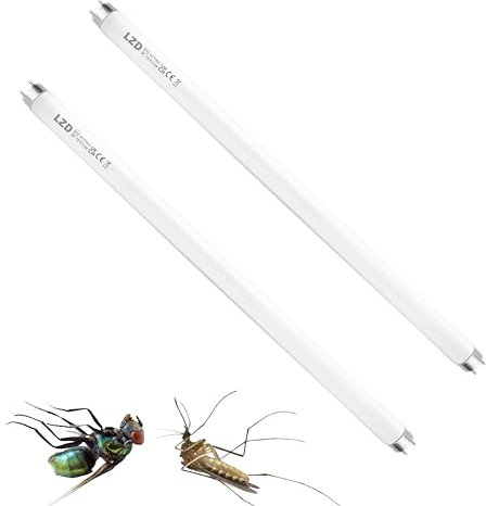 LZD 2 Pack T8 F15W Tubo di Ricambio per Zanzariera Elettrica, Lampadina UV da 45cm per Lampada Antizanzare/zanzariera elettrica da 30 W