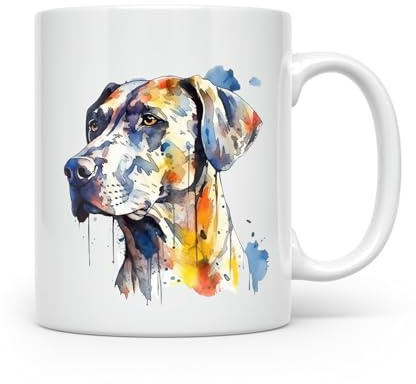 Anonymous Gifting Black Labrador Watercolour Dog Print Mug - Beautiful Glossy Printed Mug