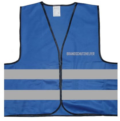 Brandschutzhelfer Warnweste BZW. Signalweste mit reflektierendem Aufdruck - Größe L/XL, Blau