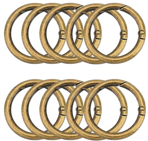 XCSJ 10er-Pack Karabiner 48mm Robuste Zinklegierung Großer Karabiner Ring O-Ring Runde für Schlüsselanhänger, Tasche, Schmuck, DIY-Handwerk (Bronze)