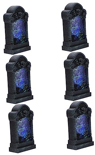 Angoily 6St Halloween-Nachtlicht Halloween- Halloween-Friedhofsdekoration halloween dekoration halloween decor grabstein Partydekoration Halloween-Zubehör LED Stehlampe Ornament