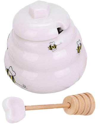 Ciieeo Adorable Pot À Miel – Bouteille Dassaisonnement En Céramique Décor Dabeille Distributeur De Miel Ensemble De Pots À Épices Boîte À Condiments