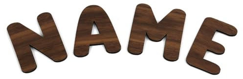 Türbuchstaben aus Acryl 7cm Buchstaben für Kinderzimmertür individuelles Namensschild Türschild Wanddekoration Nussbaum Furnier