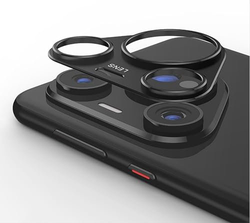 GIOPUEY Kamera Schutzfolie Kompatibel mit Huawei Pura 70 Pro, 2 Pack Metalle Kamera Schutzrahmen, Kratzfest Schutzfolie für Huawei Pura 70 Pro - Schwarz