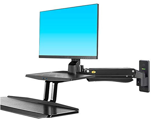 SNRKOL Keyboard Support Bracket, Wall Mount can be Rotated, with Monitor Bracket Suitable for 24-35 Inches