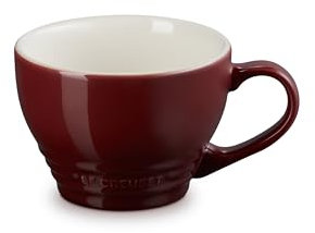 LE CREUSET Große Cappuccino Tasse aus Steinzeug, 400 ml, Garnet, 70304409490002