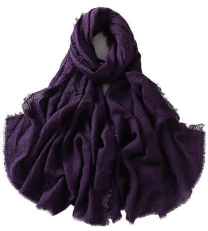 TQVLNMCR Schal, Schal, einfarbig, atmungsaktiver Gaze-Schal aus Baumwolle und Leinen mit verschlüsseltem Sonnenschutz, Damenschal und Kopftuch(Av)