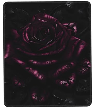 Mauspad mit Gothic-Rosendruck, Gaming-Mauspad, Computer-Mauspad für Laptop, 25,4 x 30,5 cm, Büro, 20 x 24,1 cm