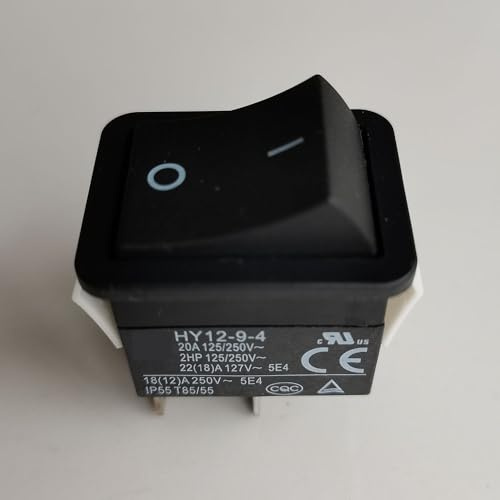1Piece HY12-9-4 20A 125/250V 2HP 125/250V 4Pins ON-OFF Rocker Switch IDGTTLDF(Nero)