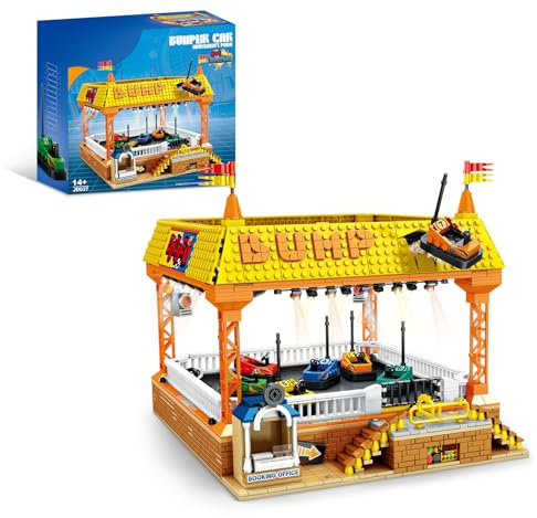 skicare Autoscooter Bauset, Vergnügungspark Autoscooter Freunde, Großes Lernmodell für Kinder und Erwachsene, 1840 Teile