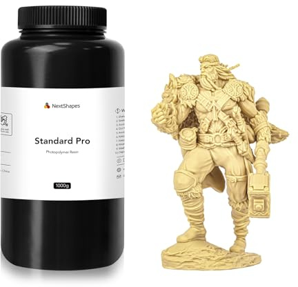 NextShapes Standard Pro 3D-Druckerharz, Verbessertes, Starkes und Robustes UV-härtendes Harz, Nicht Sprödes, Hochpräzises 405nm Fotopolymerharz für LCD/DLP/MSLA-3D-Druck (Sand, 1000g)