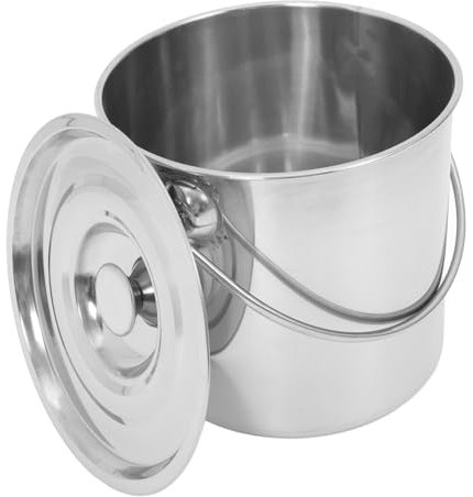 GRADENEVE Stainless Steel Bucket for Water Storage for Outdoor Camping Trips Livestock Bucket Dog Food Container Large Capacity and Sturdy Material