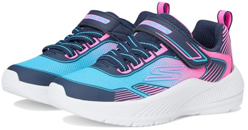 Skechers Girl's Microspec Advance Oasis Point Sneaker, Navy, 2.5 UK Child