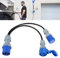 32A Plug to 2 x 16A Sockets, 2 Way Heavy Duty Power Splitter Caravan Hook Up Cable, Electric Caravan Adapter Converter Lead Camping Electric Hook Up Cable IP44 Splitter Socket, 0.5M Black Cable