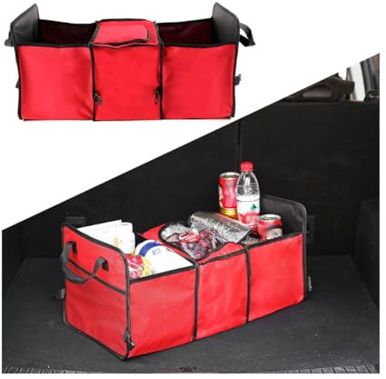 JNNJ Auto Trunk Organizer, Car Insulated Storage Box, Multipurpose Collapsible Car Storage Box, Car Boot Organiser Foldable, Automotive Universal Interior Storage Insulation Accessories(Red)