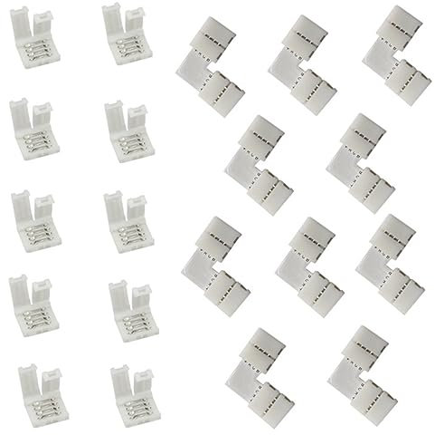 UKCOCO 20stücke Rgb-led-anschluss-set Lötfrei Förmigen Und Straight-anschlüssen Für Rgb-led-lichtleisten Schnelle Verbindung Und Langlebiges Material