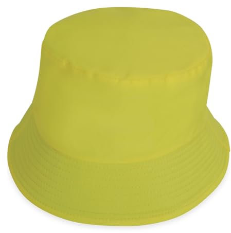 KarnevalsTeufel Neon Fischerhut – Knallige Farben für Party & Freizeit – Trendiger Bucket Hat für Erwachsene – 3 Farben zur Auswahl – Festival, 80er/90er Look & Sommer-Accessoire (Neon Gelb)
