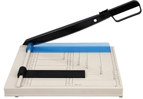 Yolispa Papierschneider mit Automatischer Sicherheits, Hebelschneider A4 Papierschneider Schneiden Papier Schneidebrett 12 Blätter Kapazität für Scrapbooking, Bastelpapier, Foto
