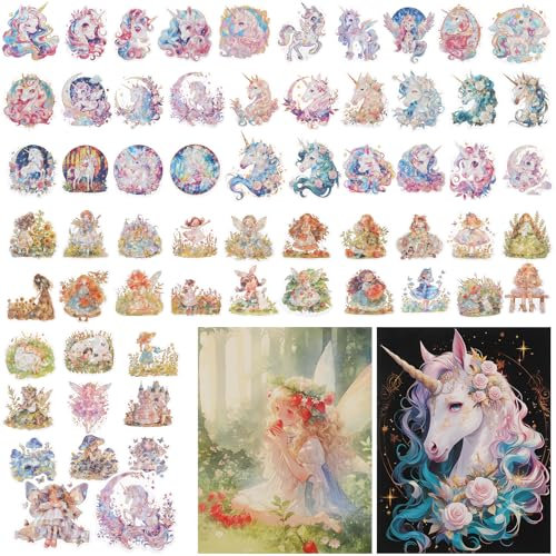 Unicorn Stickers for Kids,60Pcs Cute Cartoon Waterproof Stickers, Cute Trendy Aesthetic Sticker for Laptop Car Scrapbook Phone Skateboard Computer Wall Window,Kids Girls Boys Adults Gift