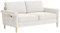 Vesgantti Velvet 2 Seater Sofa, 164cm Loveseat Sofa with Bilateral Pocket Storage, Upholstered Couch Perfect for Living Room, Bedroom, Office, Apartment, Tool-free Assembly, 164L*76D*85Hcm, Cream