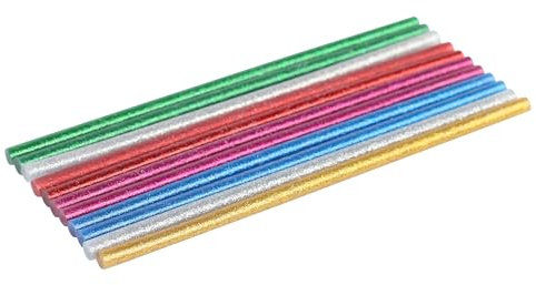 Dekton Lot de 12 bâtons de colle à paillettes 7 mm x 150 mm | Idéal pour les arts, les travaux manuels et le bricolage | Finition pailletée étincelante | Compatible avec les pistolets à colle standard